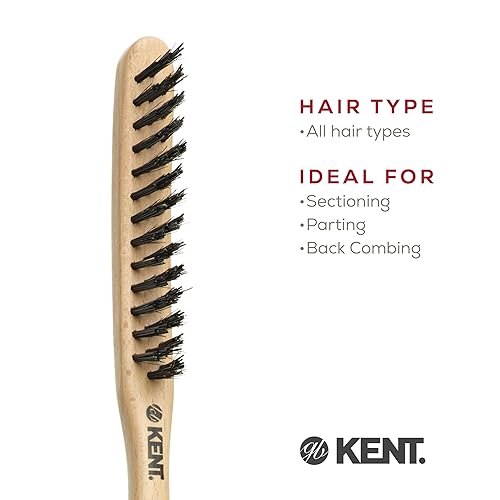 Miniatura 6 de Kent PF15 - Cepillo de pelo de cerdas de jabalí con control de bordes y cepillos de pelo de nailon para mujeres, control de volumen, cepillo de