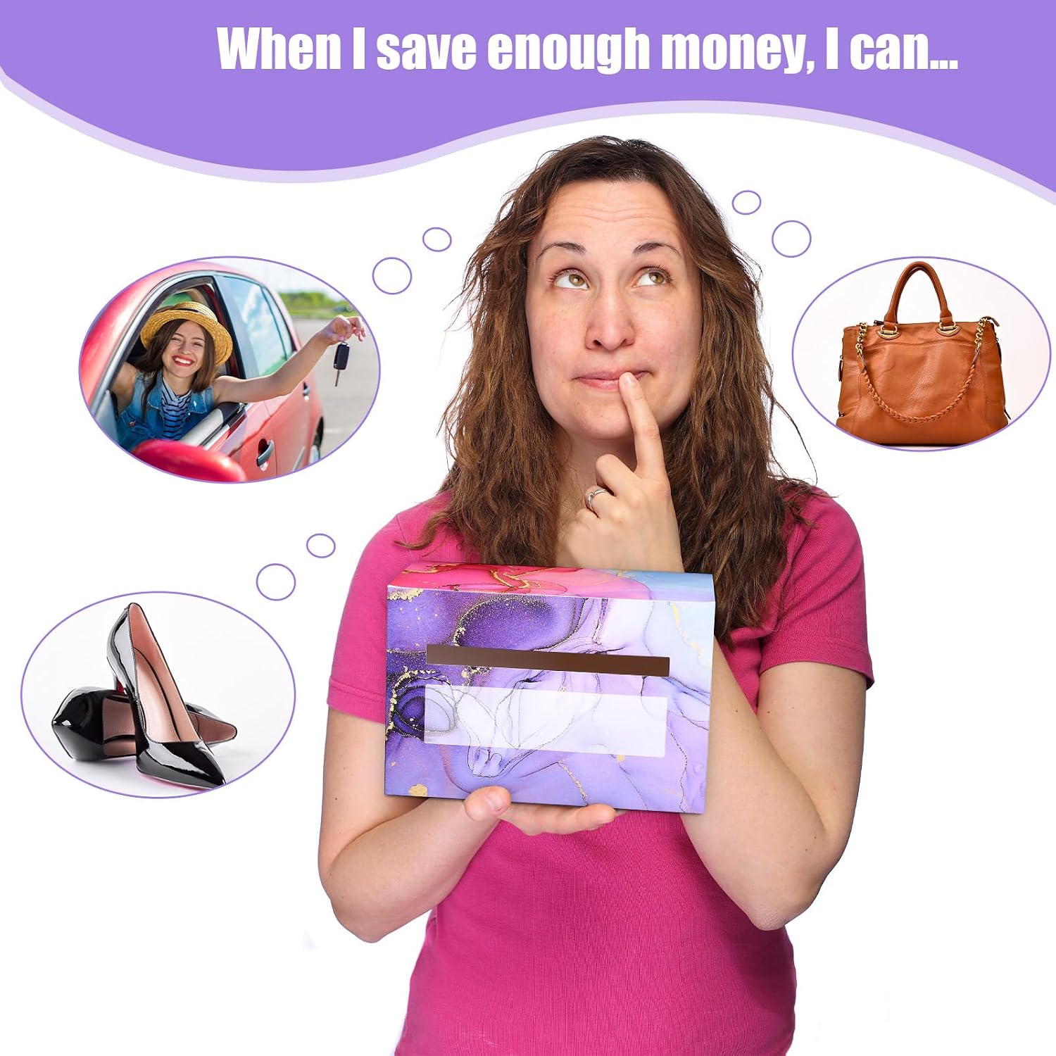 Colarr 100 Envelope $5,050 Money Saving Challenge Kit Box Set 5050 Savings 100 Envelope Challenge Box with Tracker and Scratch off Stickers for Family Friends Birthday Gift(Marble Style)