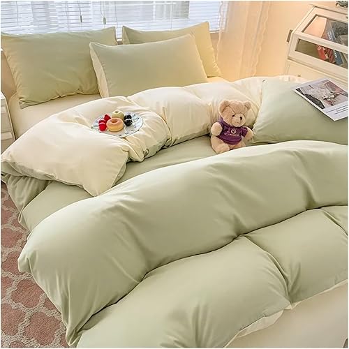 Miniatura 2 de ADovz Juego de funda de edredón de 1 pieza, 100% poliéster, con textura, transpirable, duradero, suave, cómodo (Queen, blanco), sábanas