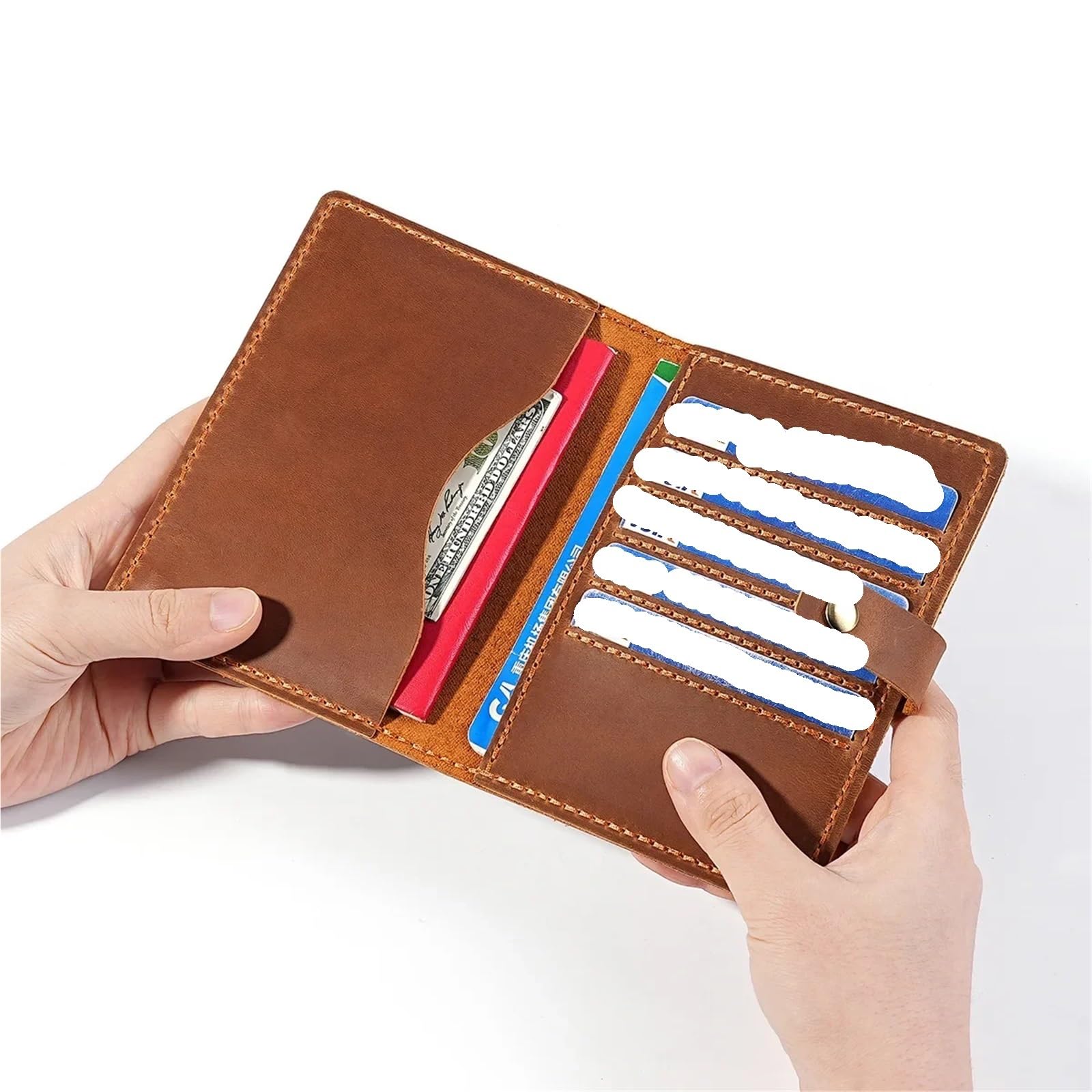 porta passaporto Porta passaporto in pelle Portafoglio da viaggio sottile e morbido for uomo Donna Custodie bifold con chiusura a scatto slot for carte(Black)