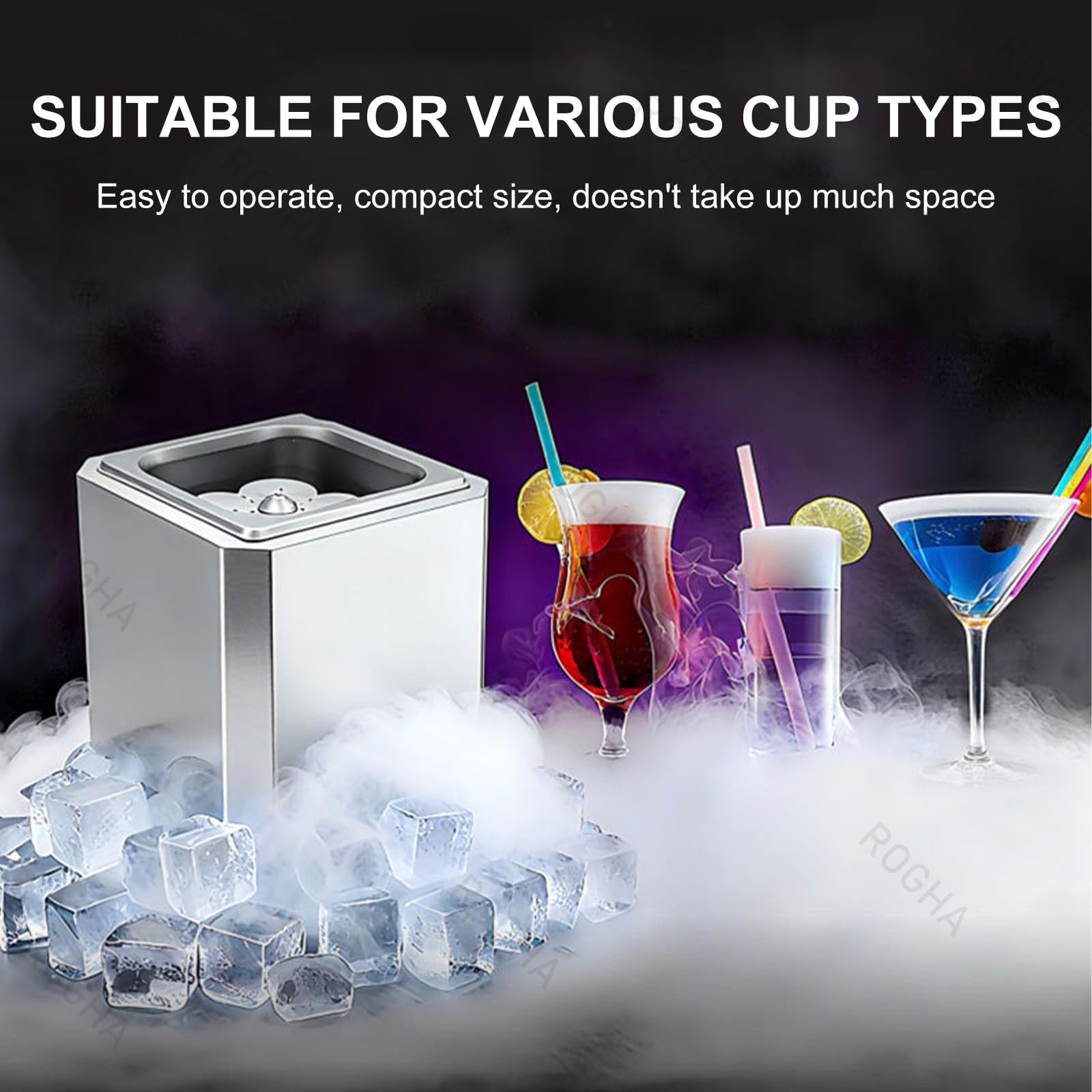 Enfriador de Vasos de CO2 de enfriamiento rápido, Enfriador de Mesa para Vasos de Cerveza con Luces de neón, 6 Unidades por Vaso, para Vasos de cóctel, Bares y restaurantes