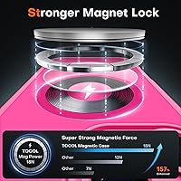 Vista 282 de TOCOL Funda magnética para iPhone 15 Pro Max, protección completa mejorada de la cámara, compatible con Magsafe, protección contra caídas, funda