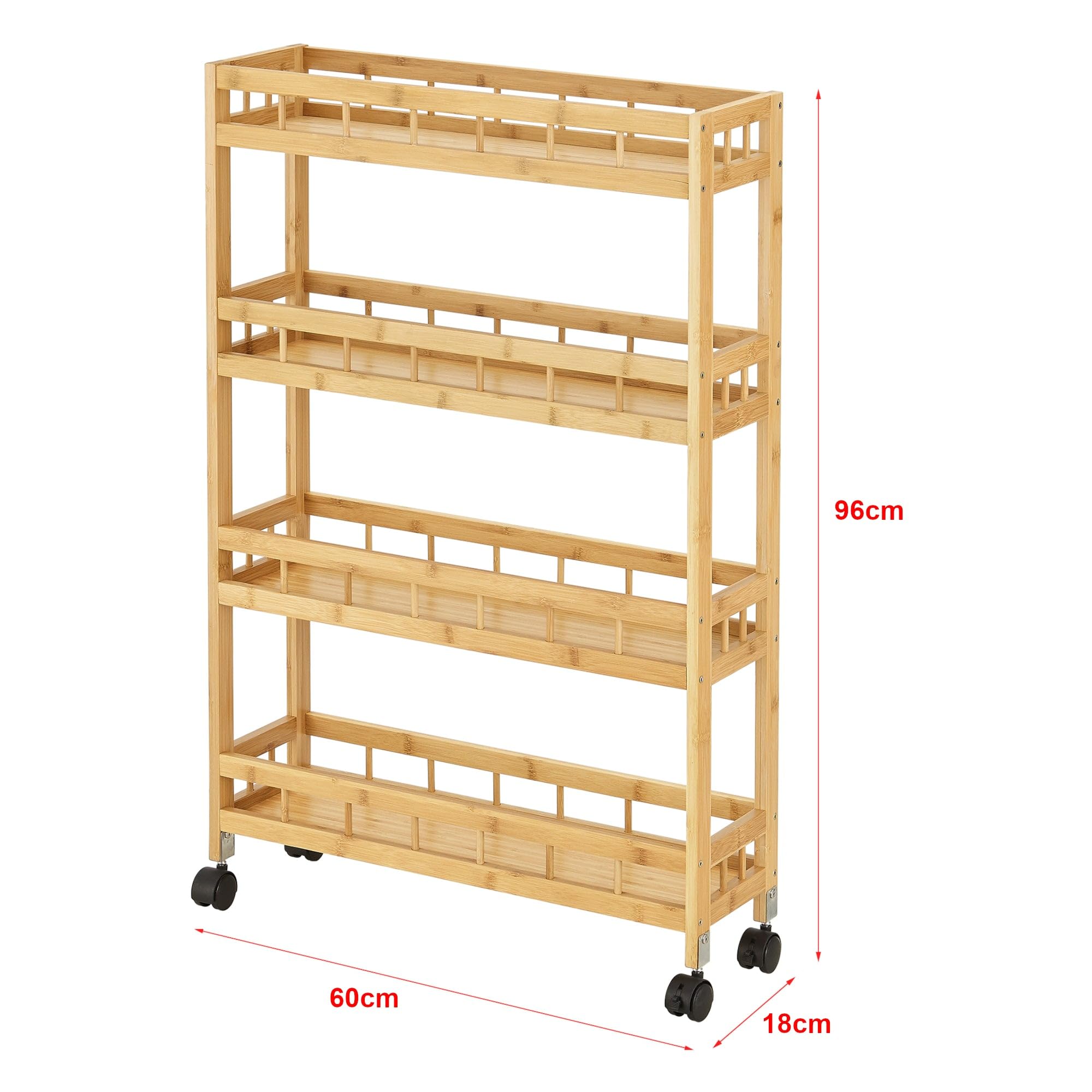 Helloshop26 03_0006795 - Carro de almacenamiento (4 niveles, 96 x 60 x 18 cm)