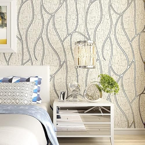 Vista 15 de Q QIHANG Moderno y minimalista no tejido grueso en relieve 3D para TV pared TV fondo de pared sala de estar dormitorio papel tapiz 1.73 pies