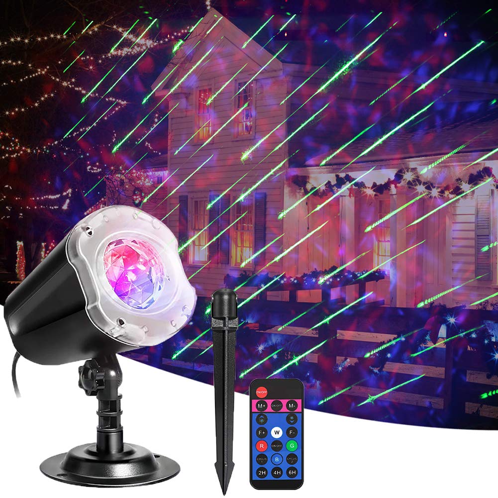 Dyhozz A Led Projector Lights Meteor Shower Lawn Lamp For Christmas Halloween, With Remote Control Outdoor Indoor Landscape Decorative Projector Lamp, For Home Xmas Garden New Year