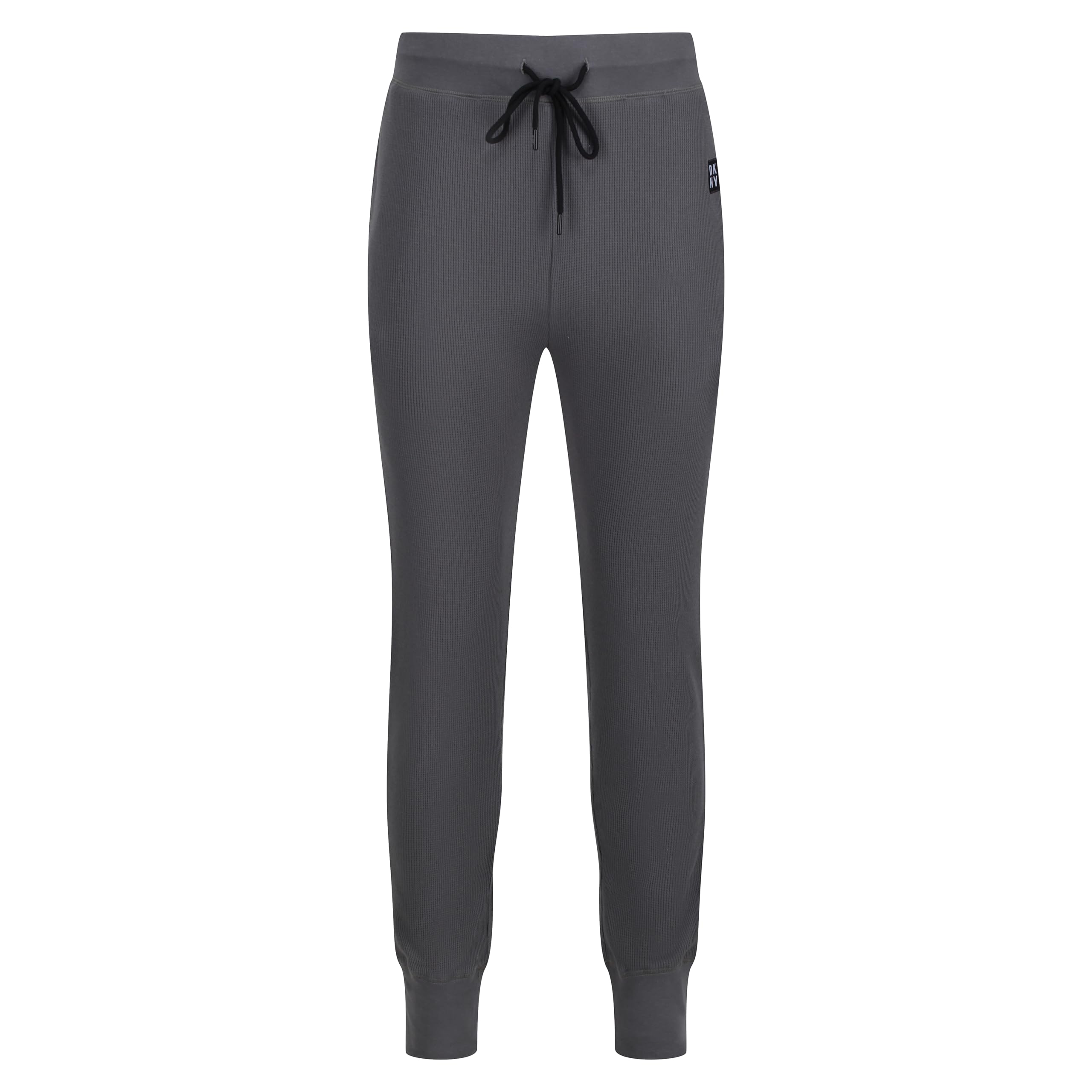 Dkny Men's Charcoal Lounge Trousers In Anthracite Made Of Waffle Fabric, Lounge Wear In Standard Fit With Side Pockets Casual Pants,