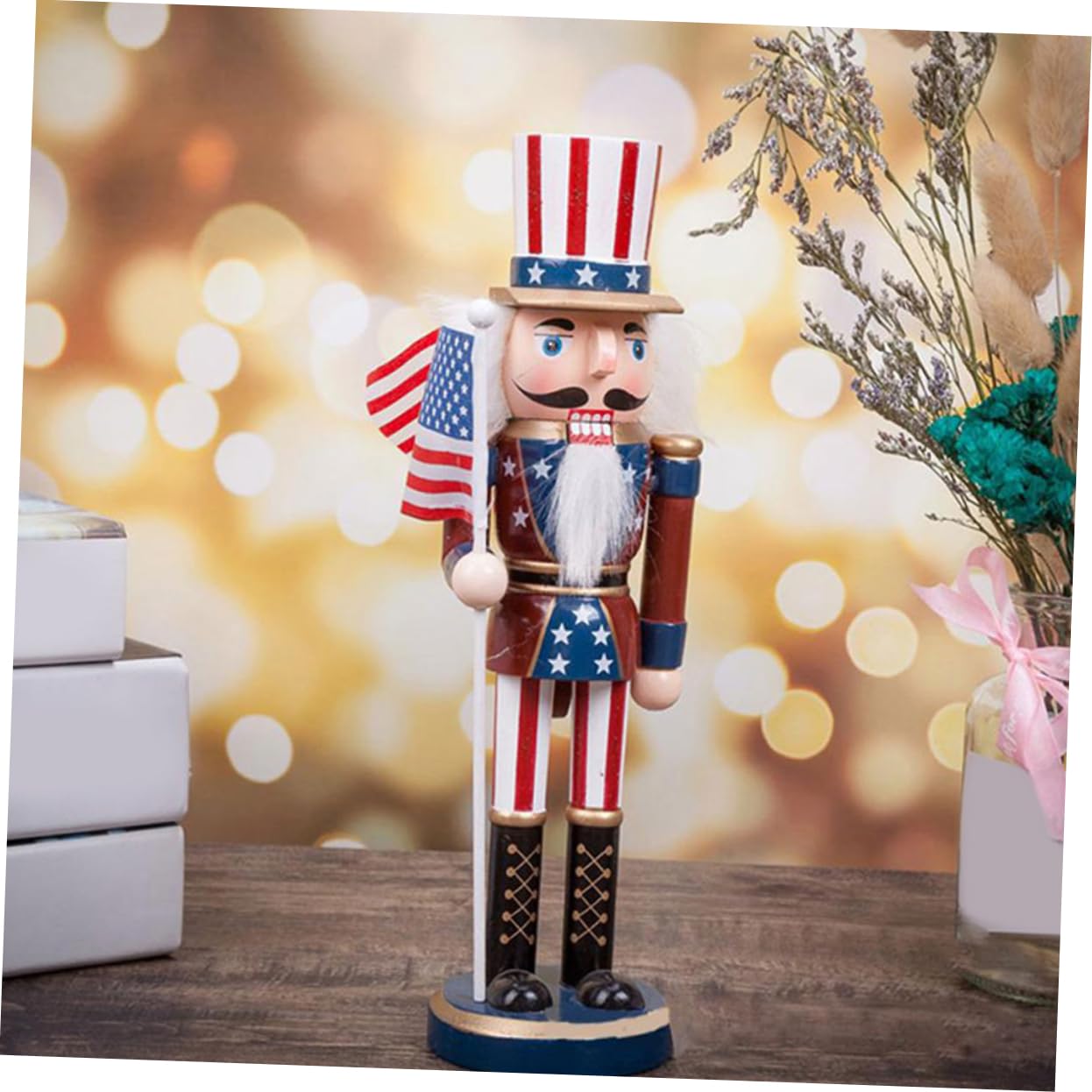 Luxshiny Schiaccianoci in Legno Classico Figura di Schiaccianoci Natalizio Decorazione da Tavola in Miniatura per Esposizione su Mensola e Tavolo per Festa di Natale
