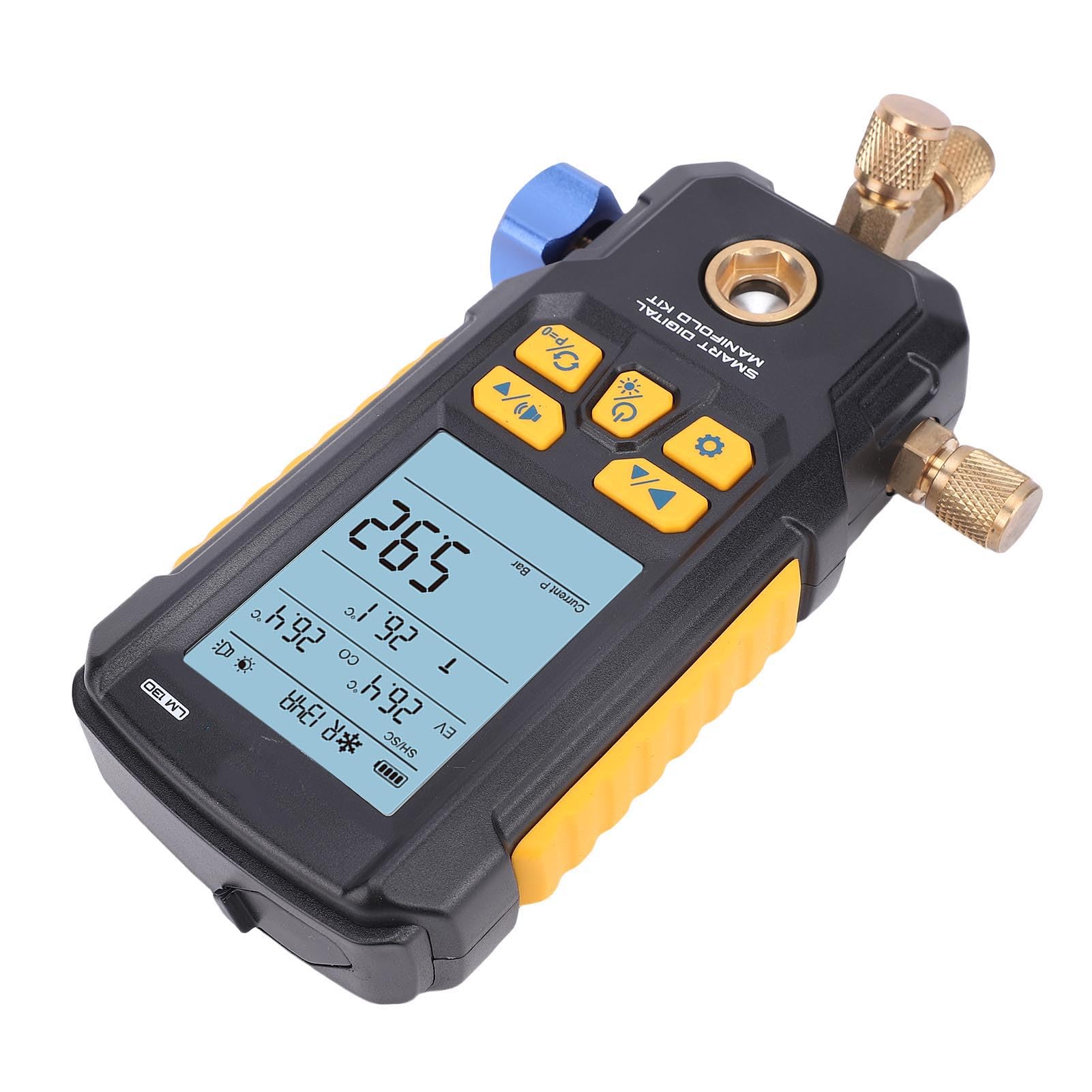 Vacuómetro Digital HVAC con Pantalla Transparente de 2,8 Pulgadas para Mantenimiento Preciso de la Refrigeración y Detección de Fugas - 0-870 Psi