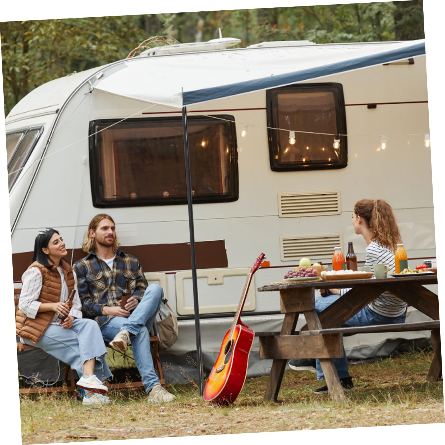 GANAZONO 1 Ensemble Poteaux de Support de Tente Réglables Kit de Remplacement pour Bâches et Auvents Accessoires de Camping avec de Rangement Sections