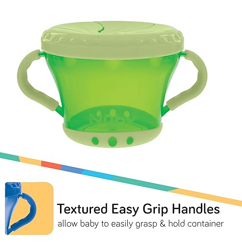 Miniatura 4 de Nuby Paquete de 2 recipientes para aperitivos, azul y verde