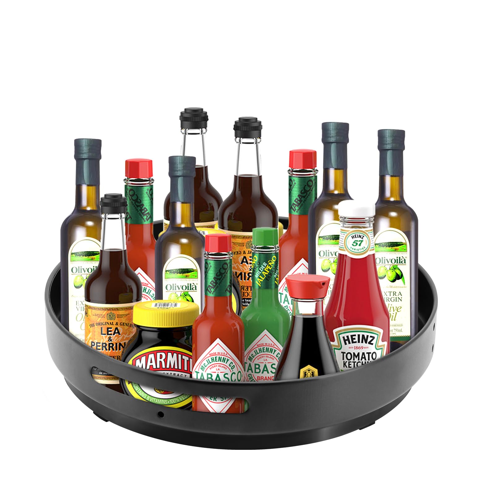 Vassoio Girevole Porta Spezie Per Cucina – Giradischi In PET Trasparente 360° – Organizzatore Salvaspazio Per Dispensa, Frigorifero E Bagno