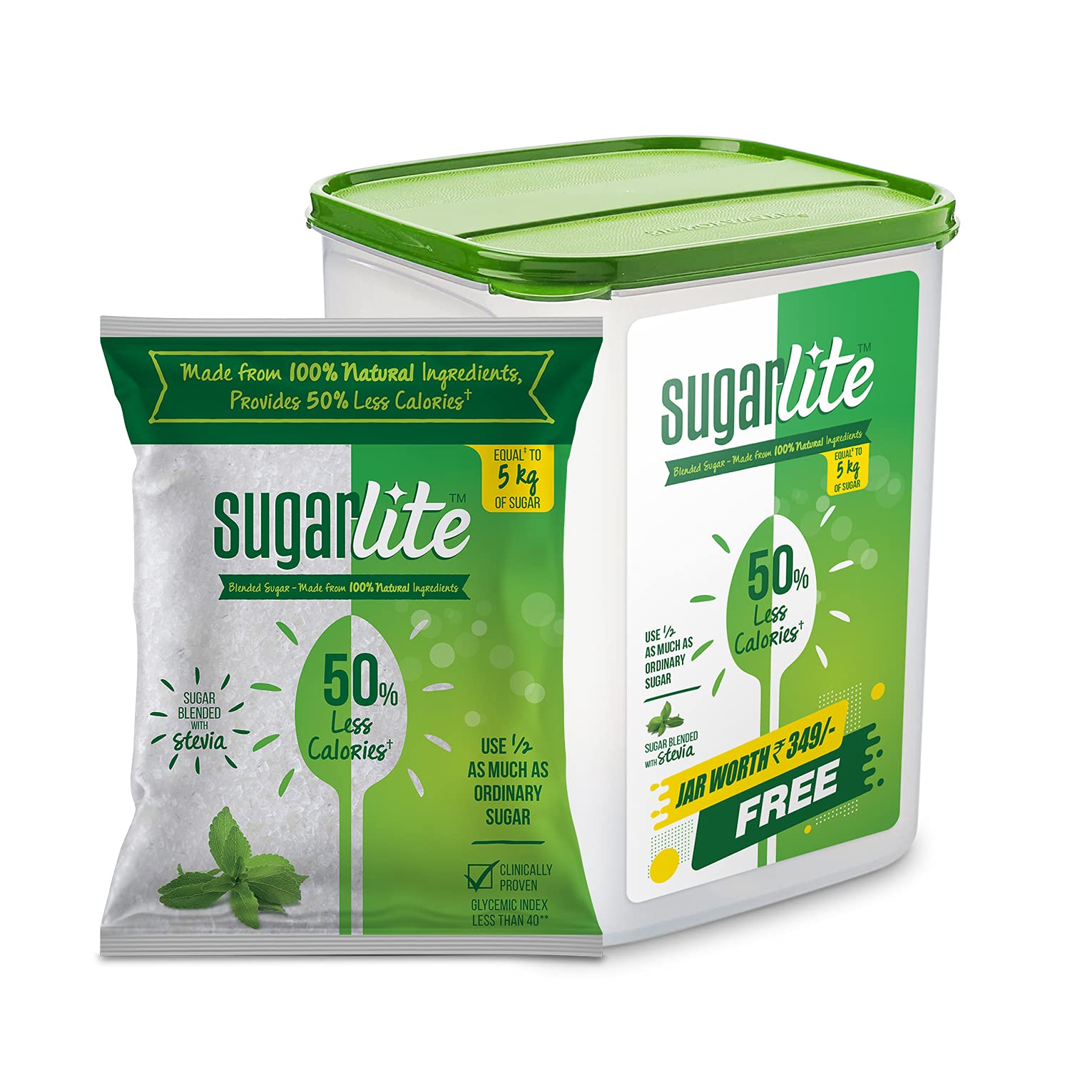 Sugarlite : 50% Less Calories Sugar - 2.5 kg, Jar