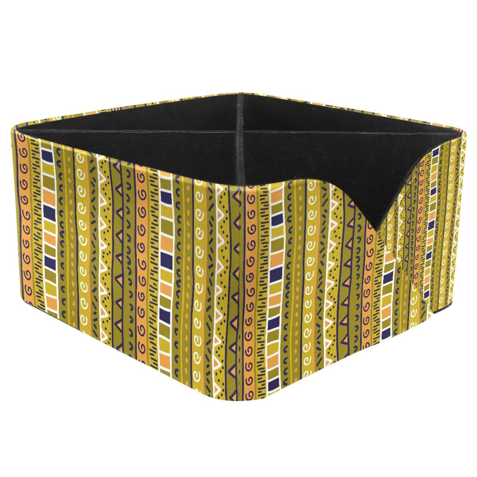 KengjuTesu Ancient Tribal Ethnic Symbols Desktop Organizer Pen Holder, Rectangular Pencil Cup for Office, Study and Makeup Stations