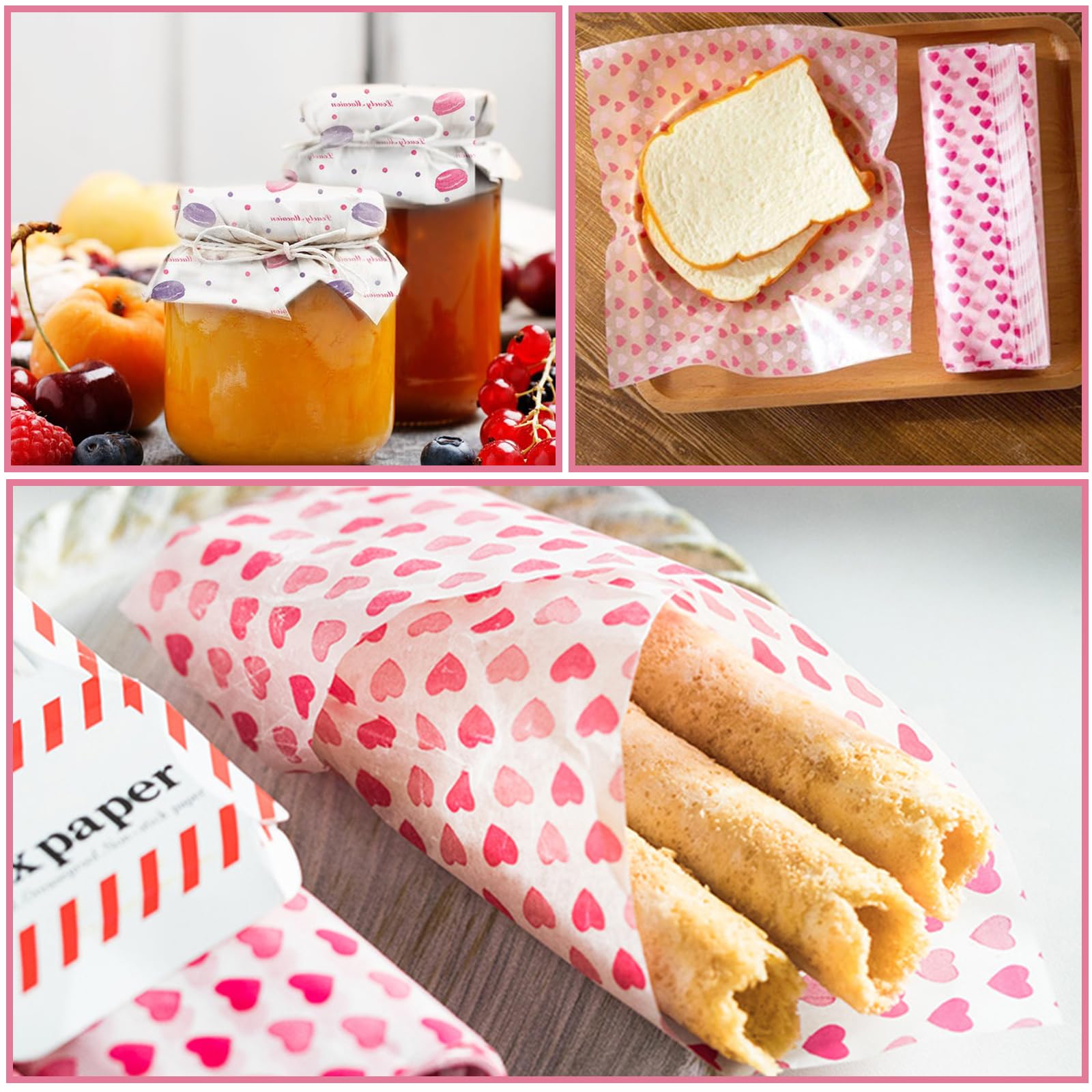 100 Fogli Carta Alimentare Oleata - 36x26 Cm, Resistente Ad Acqua E Olio, Per Sandwich, Hamburger, Pasticceria