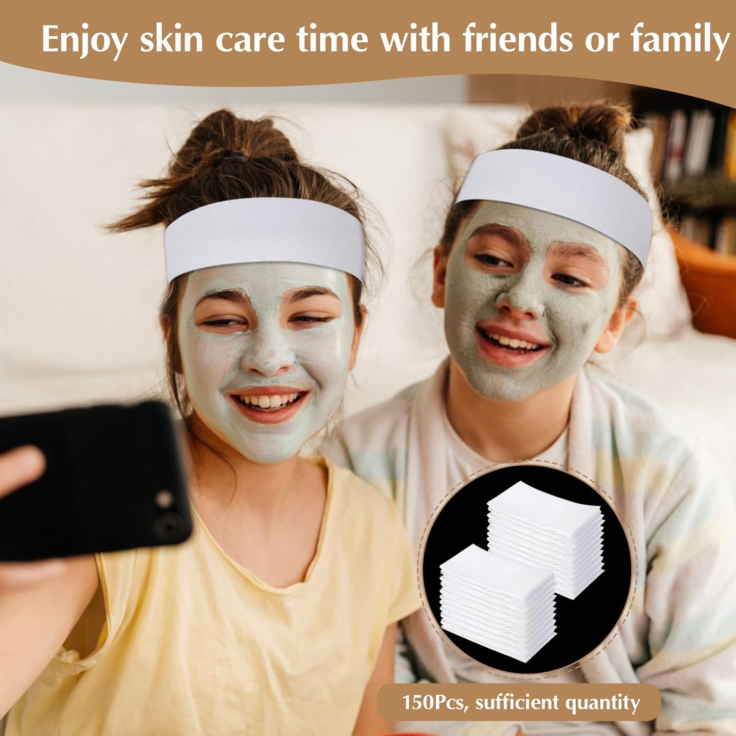 150 PCS Disposable Hairband for Women, Non-woven Fabric Spa Headband for Makeup, Travel, Securing Hair during Facial - Image 6