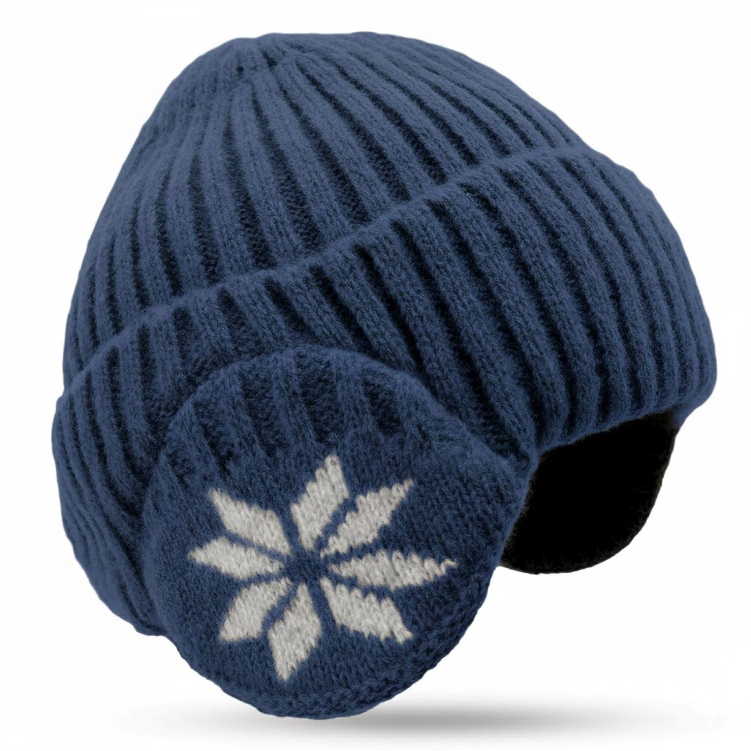 infispace Men & Women Fur Lined Winter Knitted Beanie with Earflap| Snow Skullies Hat Outdoor Coldproof Ear Protection Wool Cap-picture-30