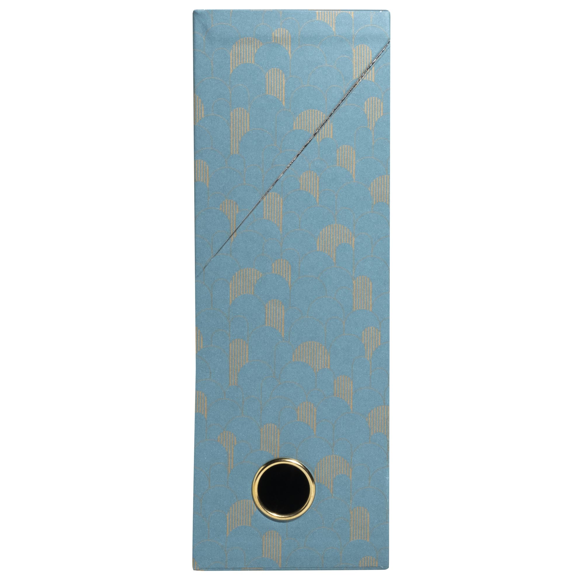 Exacompta - Rif. 89450E - 1 scatola di trasferimento Neo Déco, dorso 90 mm, occhiello di presa in oro, dimensioni 25,5 x 9 x 34 cm, etichetta adesiva inclusa, colori casuali, consegnata montata