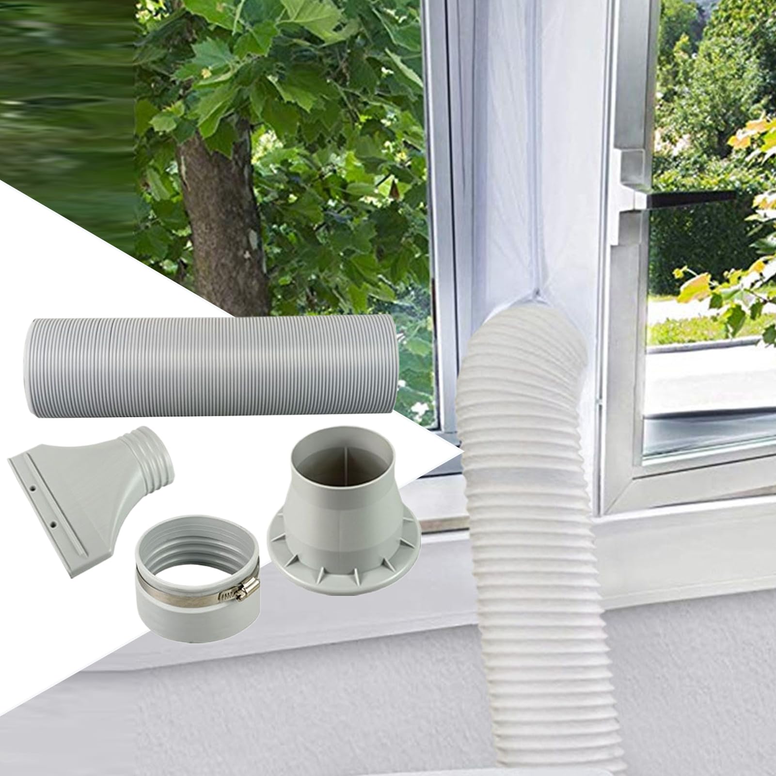 Kit Di Ventilazione Per Finestra Per Climatizzatore Portatile,Kit Di Canalizzazione Per Condizionatori Portatili | Adattatore Di Ricambio Per Ventilazione Finestra Per Camera Da Letto, Soggiorno,