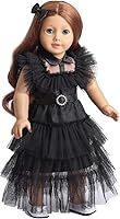 Vista 4 de Ropa de muñeca de 18 pulgadas Vestido de fiesta negro con accesorios de disfraz para muñecas de 18 pulgadas (muñeca NO incluida)