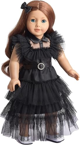Miniatura 5 de Ropa de muñeca de 18 pulgadas, accesorios de disfraz de vestido de fiesta negro para muñecas de 18 pulgadas (toll no incluido)