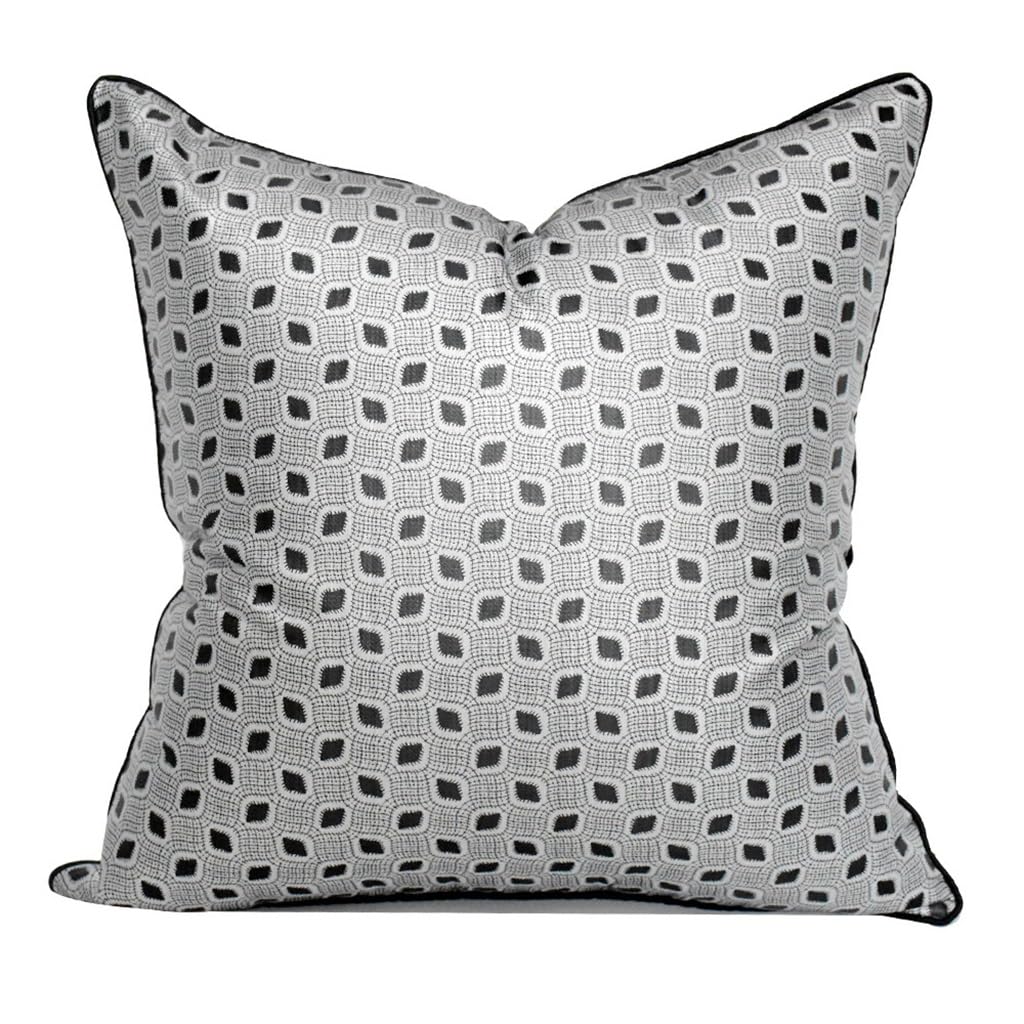 Housse de coussin de canapé géométrique gris argenté doux style chinois