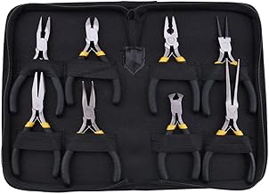Quystetes 8 Piezas Juego de Mini Alicates, Aguja de Cortador del Corte del Extremo del Alambre de la Nariz Diagonal Alicate de Trabajador de con Apretones de Colores & Bolso Protector