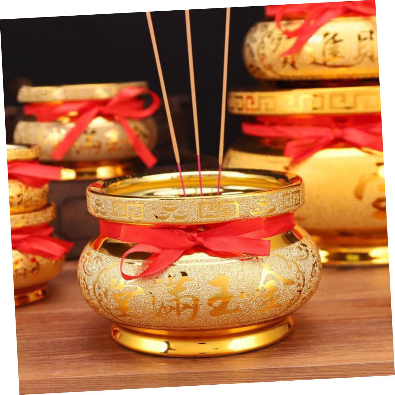 TOPBATHY Buddhistisches Keramik Räuchergefäß mit Opferbecken Dekoration für Zuhause und Shop
