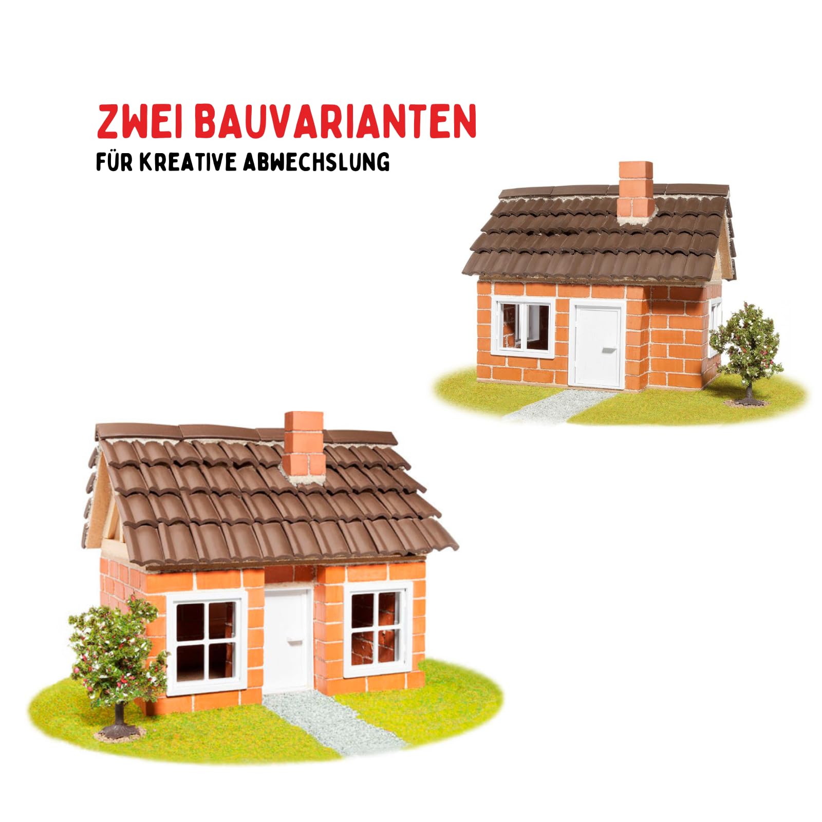 teifoc Fachwerkhaus - Steinbaukasten, Bastelset mit 200+ Mini Ziegelsteine | DIY Haus mauern, Basteln für Mädchen und Jungen 7 8 9 Jahre, Geschenkidee für Kinder zu Weihnachten, Modellbau, Bastelset