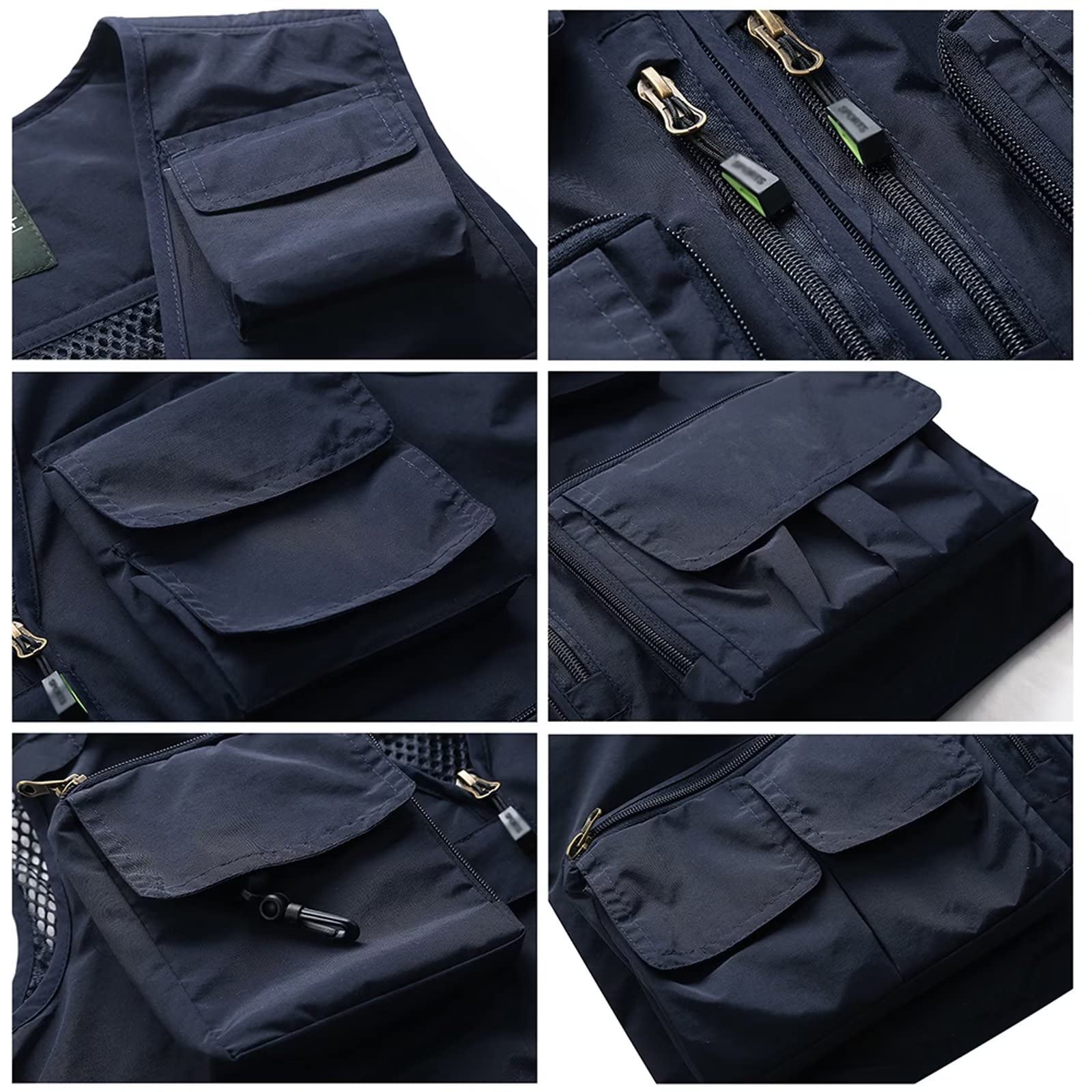 Gilet estivo da uomo con multi tasche,Gilet Asciugatura rapida multifunzione per caccia, pesca, campeggio, senza maniche, per fotografia, escursionismo