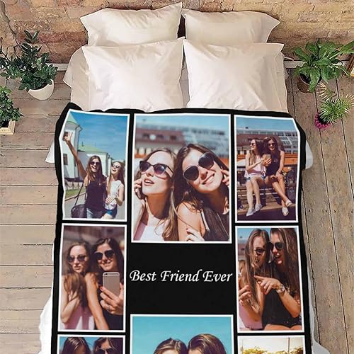 Miniatura 4 de Manta de fotos personalizada para regalos conmemorativos, manta personalizada con tu propio collage de fotos para mejores amigos, cumpleaños, manta