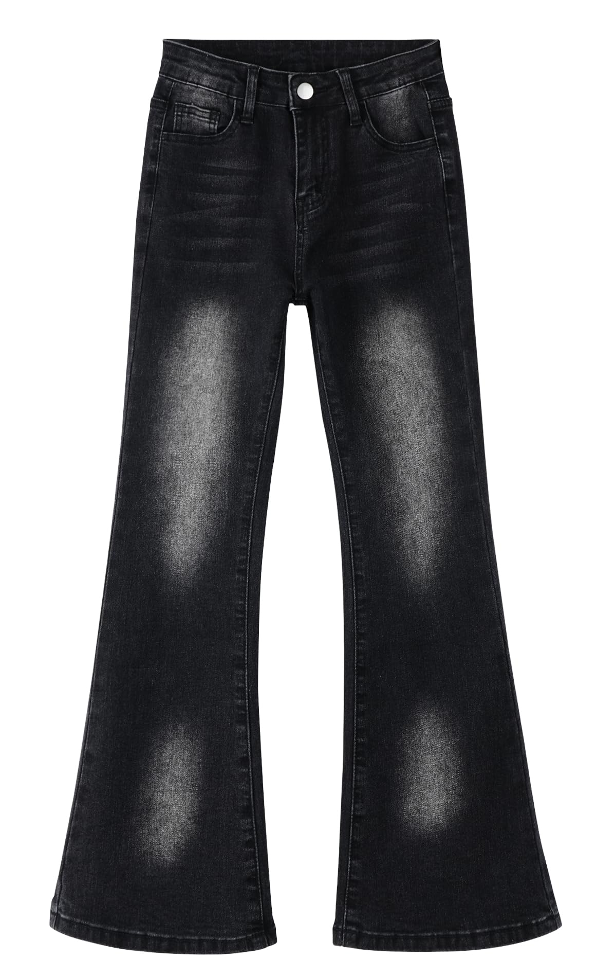 Maeau Vaqueros de Pierna acampanada para Niña, Moda Pantalones Flare Elásticos, Vaqueros de mezclilla delgados, elásticos casuales, con bolsillo, suave, primavera, verano, otoño, talla 130-160/7-14