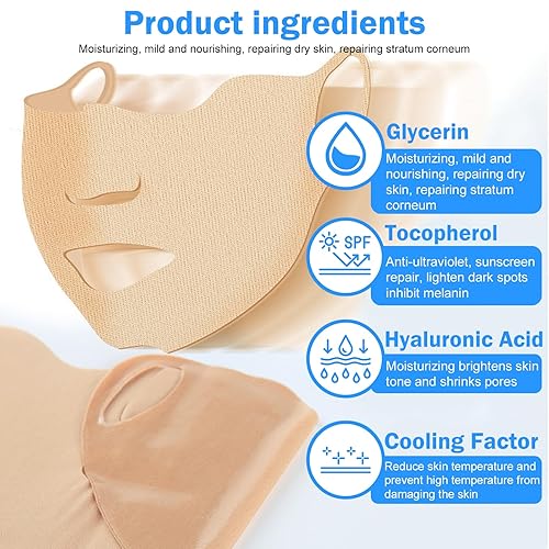 Miniatura 3 de Parche de protección solar de golf, máscara de protección UV para el cuidado de la cara, gel hidratante fresco, máscara de colágeno de elevación de