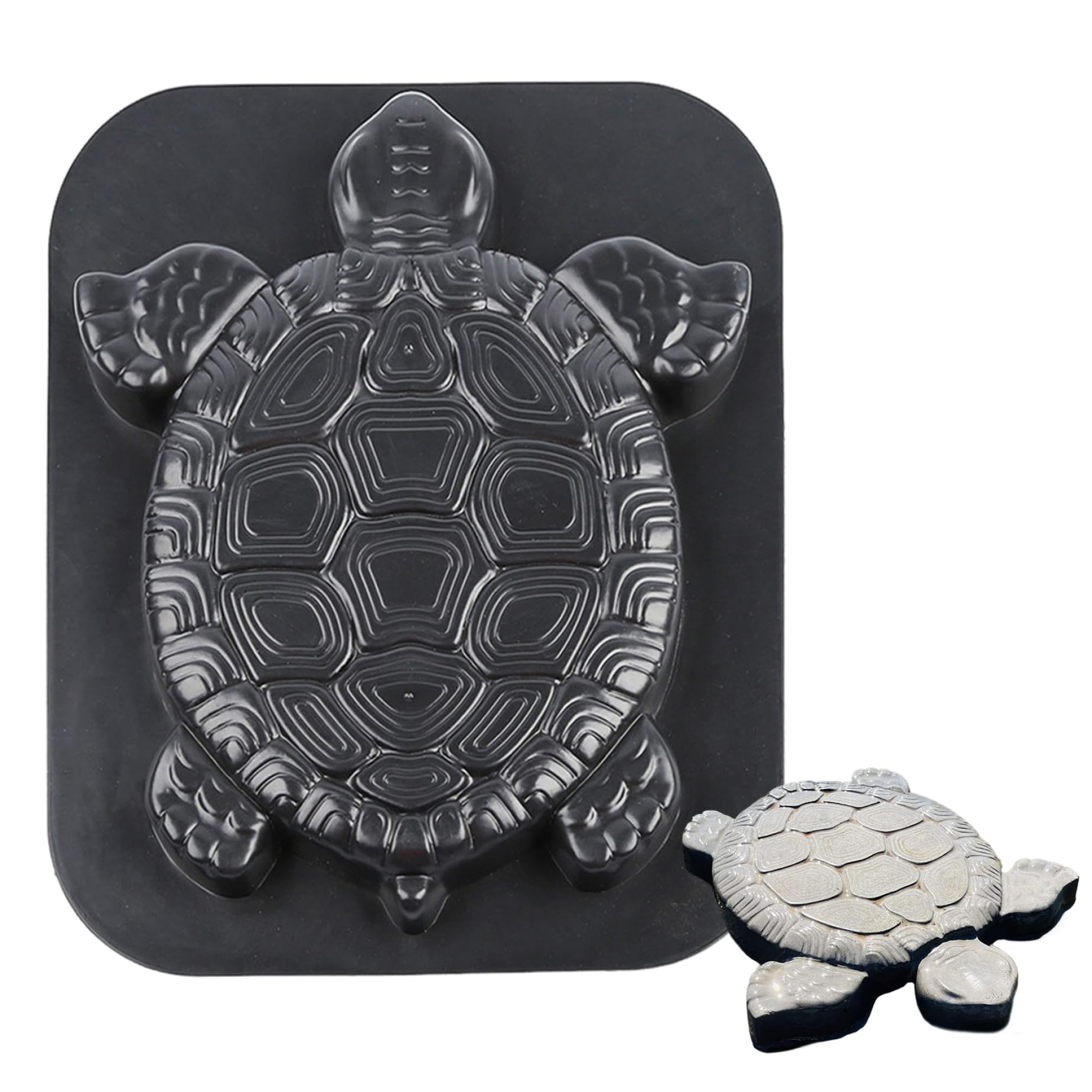 Moules à pas japonais pour béton et ciment 17x15'' Moule à béton en forme de statue de tortue Moule à pas japonais facile à utiliser pour allées et chemins de jardin Moule à béton Moule à ciment Moule
