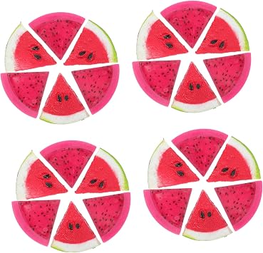 1Set Simulated Fruit Slice Model Watermelon Pitaya Slices Realistic Kitchen Props for Home Decor Party Decoration Teaching Aid Food Shop Display