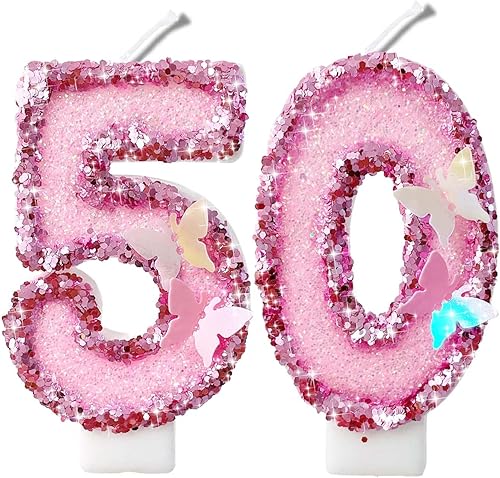 Miniatura 205 de Velas de números con purpurina de oro rosa de 2.8 pulgadas, muchos colores, regalos de cumpleaños de 22 años, velas de cumpleaños, velas de números