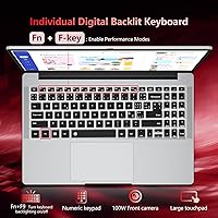 Vista 5 de Laptop, Laptop de juegos AMD Ryzen 5 7430U, Laptop de 15.6 pulgadas con 16GB RAM y 512GB SSD, Laptop con AMD Radeon, Laptops con teclado