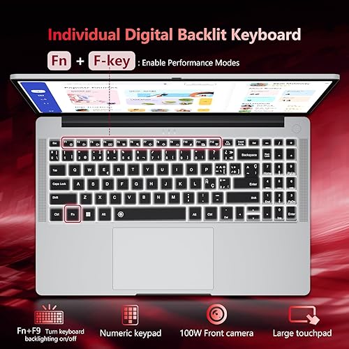 Miniatura 5 de Computadora portátil AMD Ryzen 5 7430U para juegos, computadora portátil de 15.6 pulgadas con 16 GB de RAM 512 GB SSD, AMD Radeon Lap top,