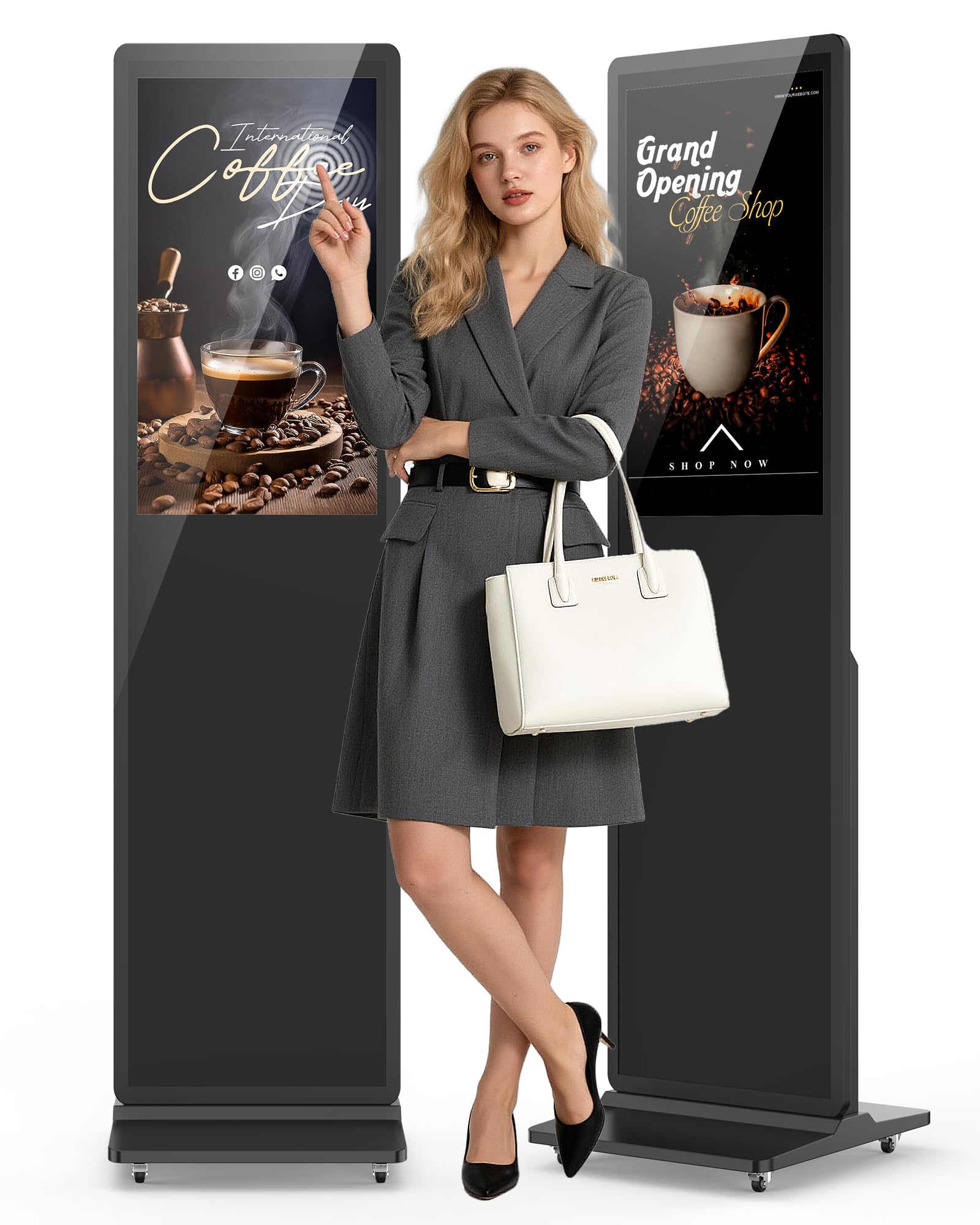 32 Inch 2K Touchscreen Floor Standing Kiosk