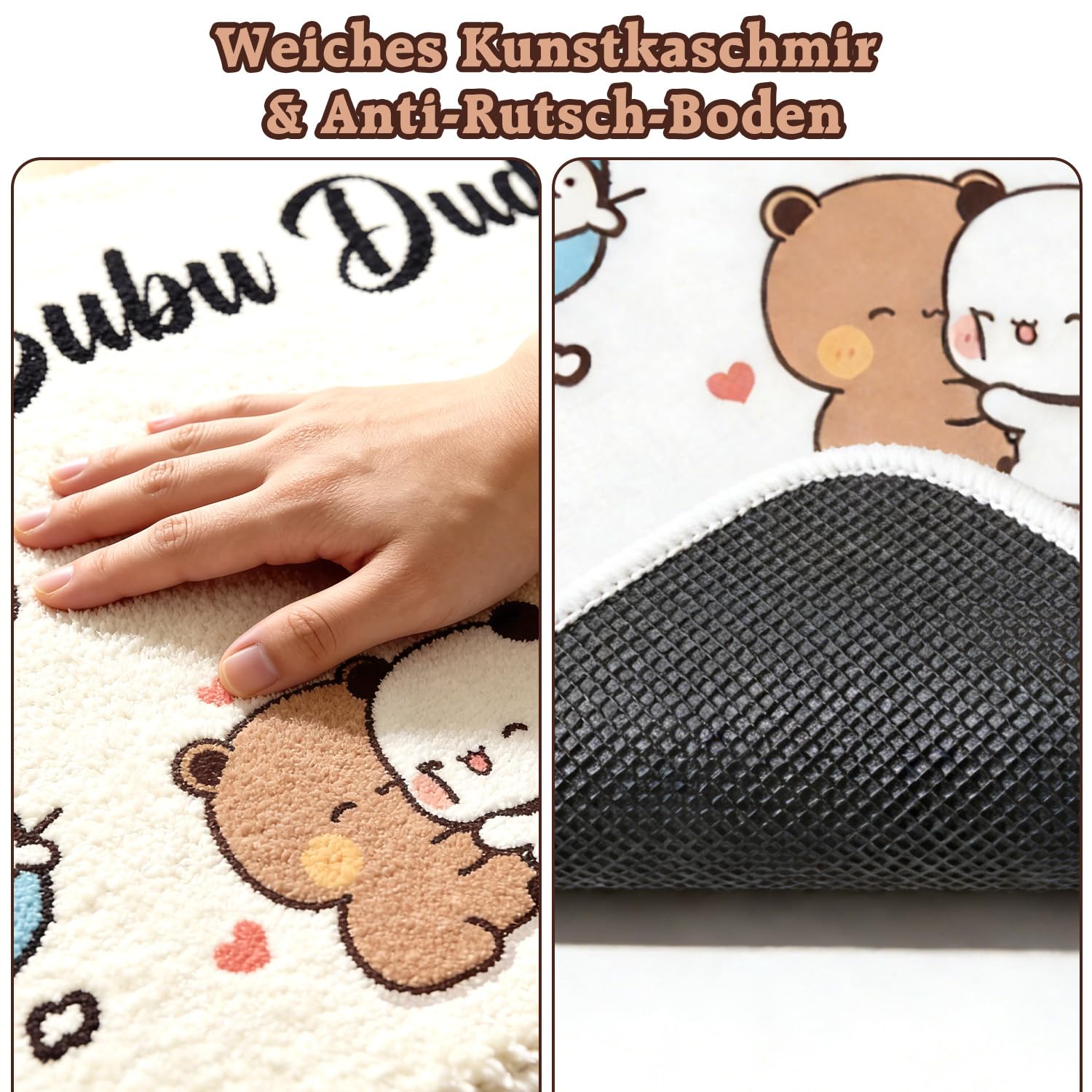 Bubu Dudu Wycieraczka do wnętrz, biała, 40 x 60 cm, imitacja kaszmiru, wycieraczka pod drzwi wejściowe, wycieraczka pod drzwi wejściowe, mata zatrzymująca brud, dekoracja korytarza