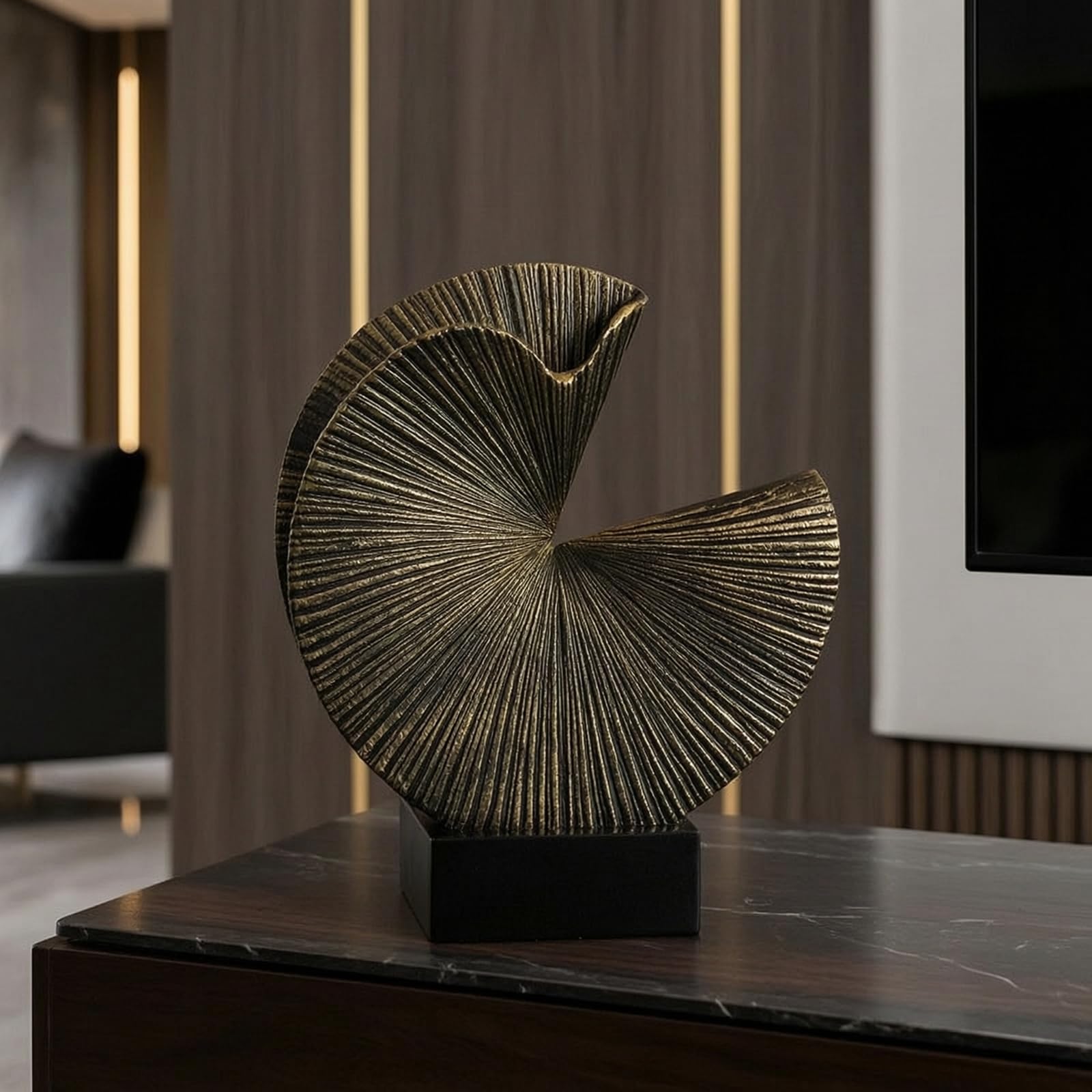 Qianly Escultura Conceptual Minimalista Figura Geométrica Envejecido Estatua para Salón, Oficina