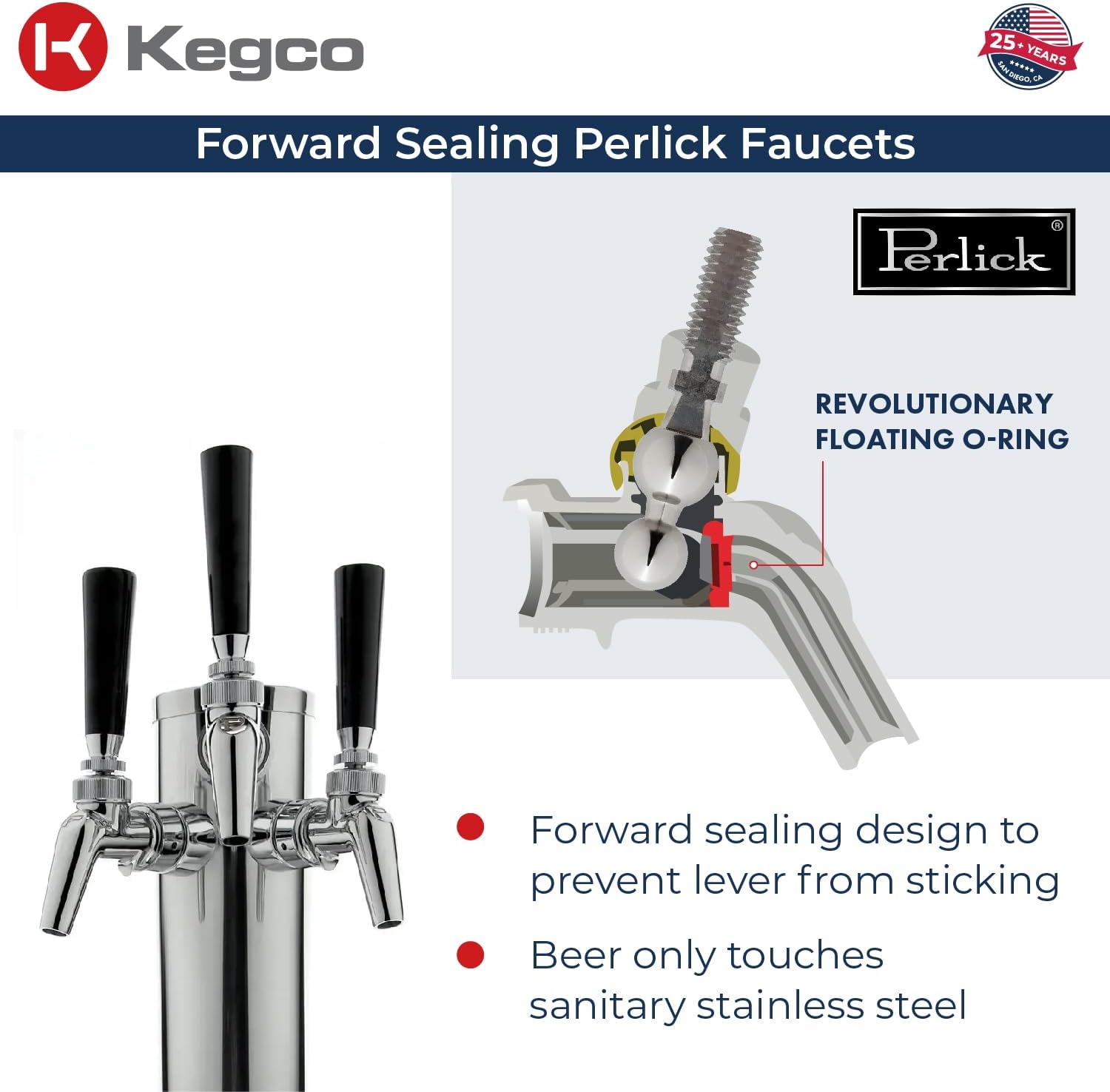 Kegco Kegerator 24" Wide Triple Tap Stainless Steel Commercial Beer Dispenser HK38SSC-3