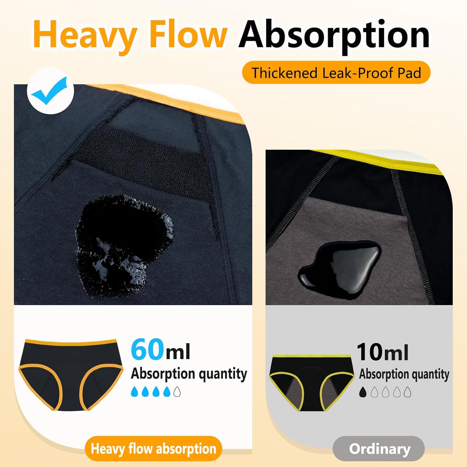 Teen Girls Period Underwear for Heavy Flow High Absorbency Kids Period Panties Leakproof Soft Cotton Briefs - Image 2