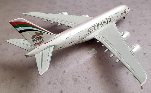 Miniatura 7 de NATEFEMIN Alloy A380 Airways Metal Model 1400 Model Simulation Science Exhibition Model for Etihad Display Model
