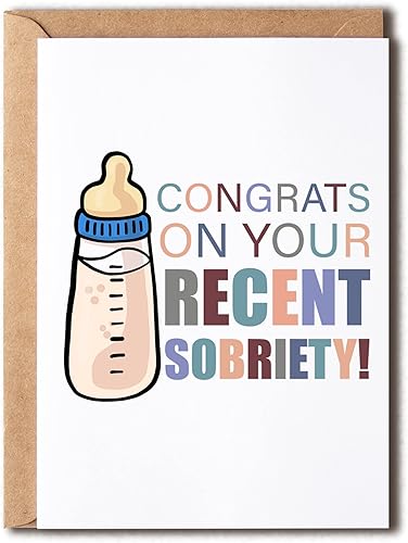 Congrats On Your Recent Sobriety - Divertida tarjeta de embarazo divertida tarjeta de esperanza  Tarjeta de felicitación de embarazo  Tarjeta de