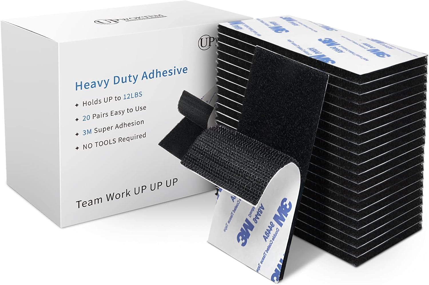 Hook Loop Strips, UPwoktem Fasten 12 Pack 1 X 4 inch Reusable Hook and Loop Tape with 3M Adhesive, Heavy Duty Sticky Back Fastener for Home Office School Car and Crafting Organization : Industrial & Scientific