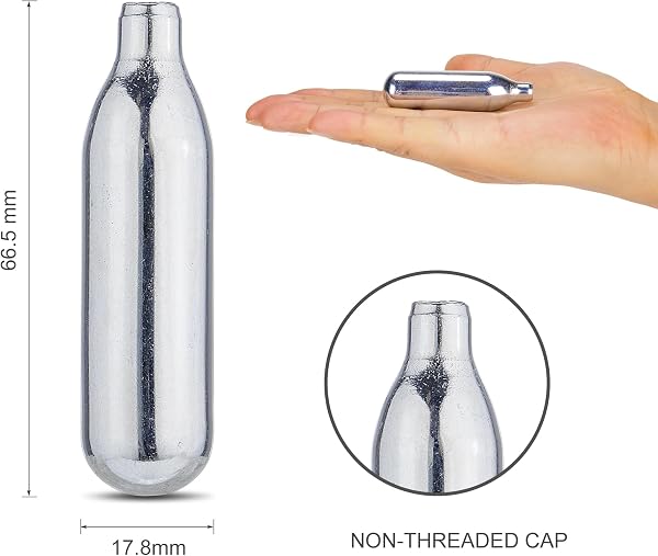 Cartouches CO2, Bouteille de gaz CO2 Haute pureté avec boîtier en Acier, sans Huile & Conception Anti-Fuite pour appareils pneumatiques & Accessoires - 3