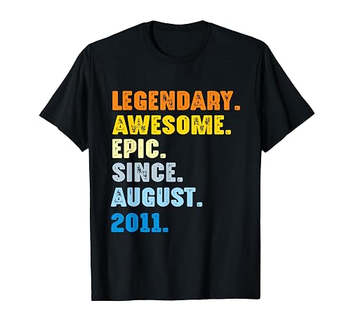 Legendary Awesome Epic Since August 2011 T-Shirt