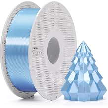 Bambu Lab PLA Silk+ 3D Printer Filament, Baby Blue, 1.75mm, AMS Compatible, Spool