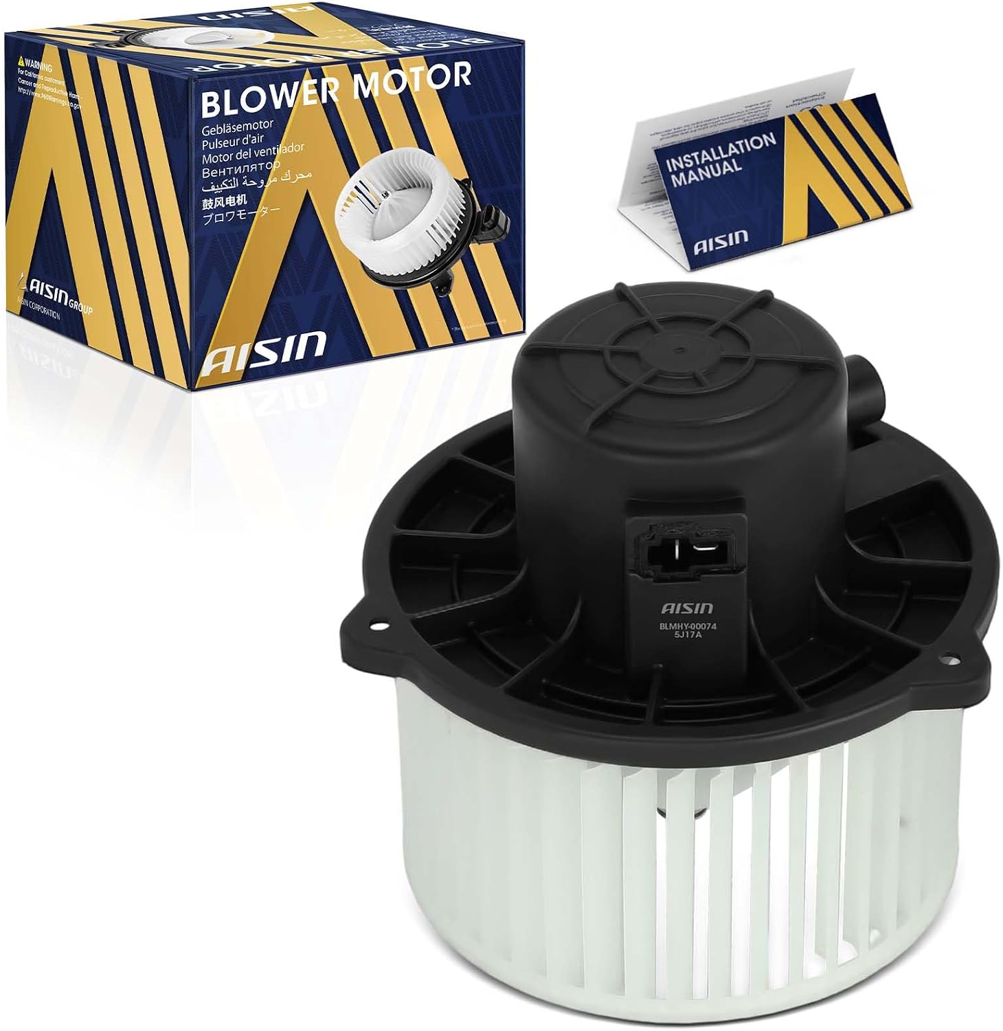 AISIN AFTERMARKET BLMHY-00074 HVAC Blower Motor with Wheel Assembly - Compatible with Hyundai Elantra 2001-2006