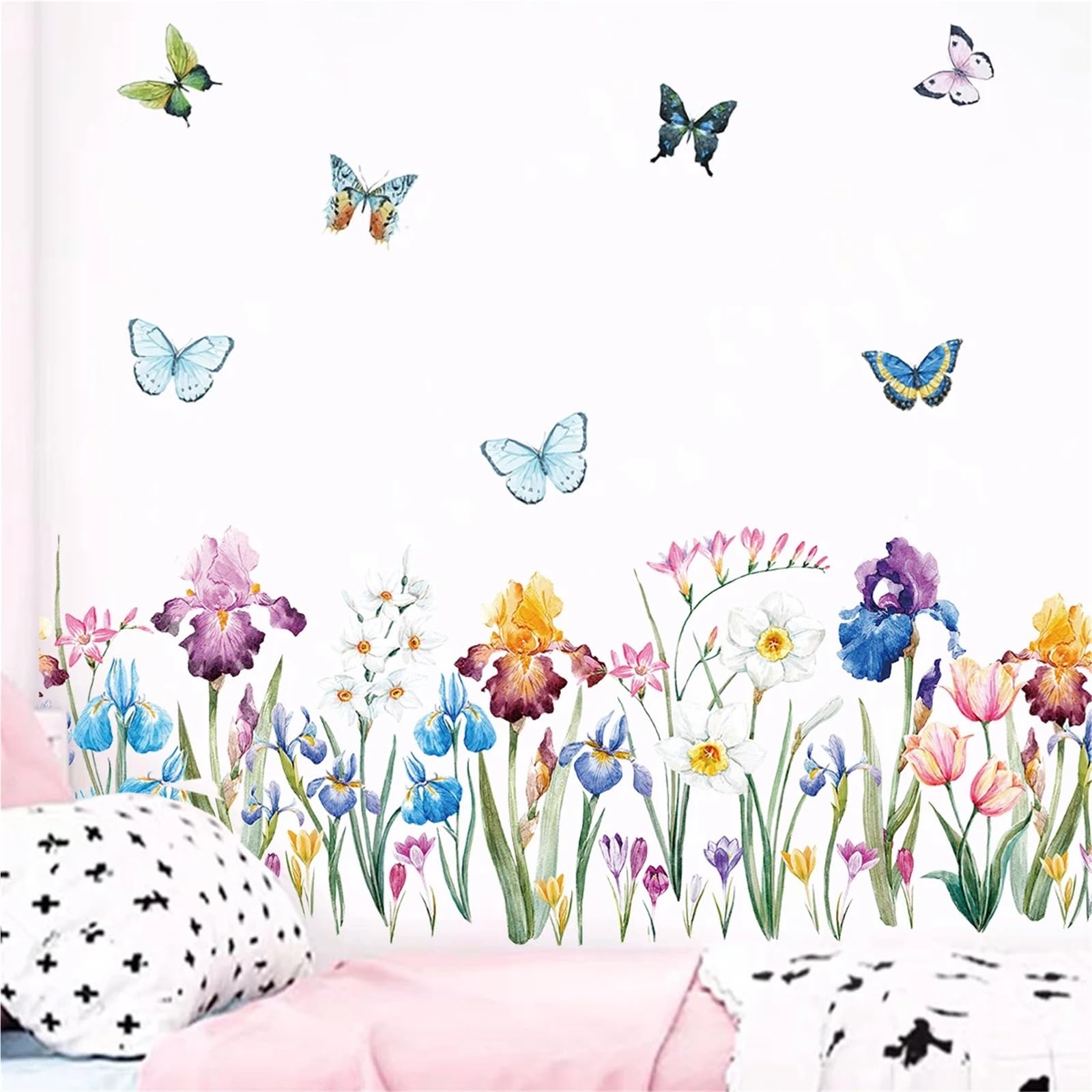 Flower Wall Stickers Flower Butterflies Wall Stickers for Bedroom